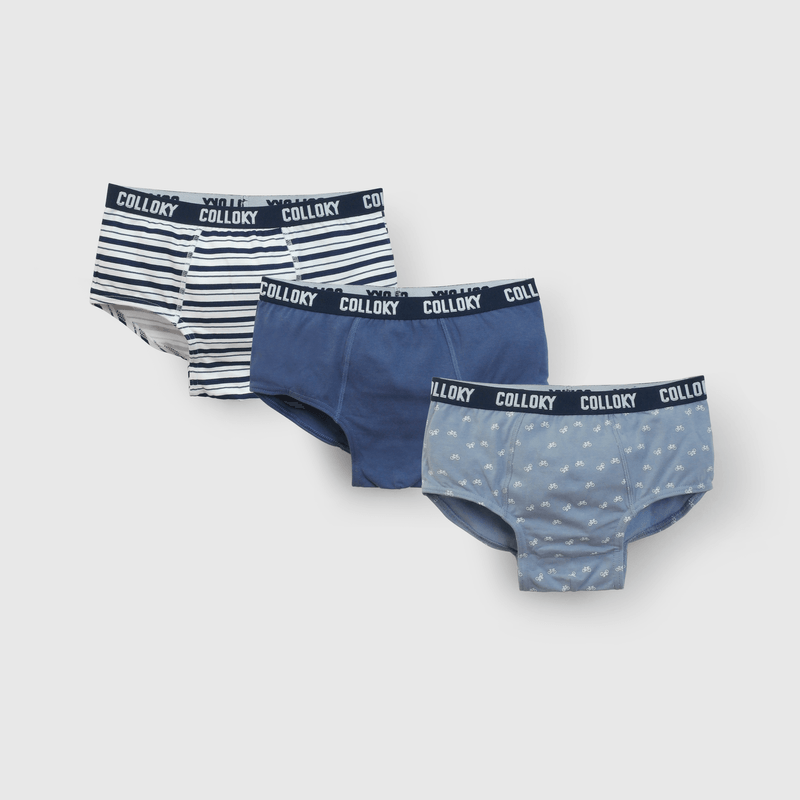Pack 3 Calzoncillos Azul Líneas