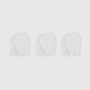 Mitones blancos para guaguas, pack de 3
