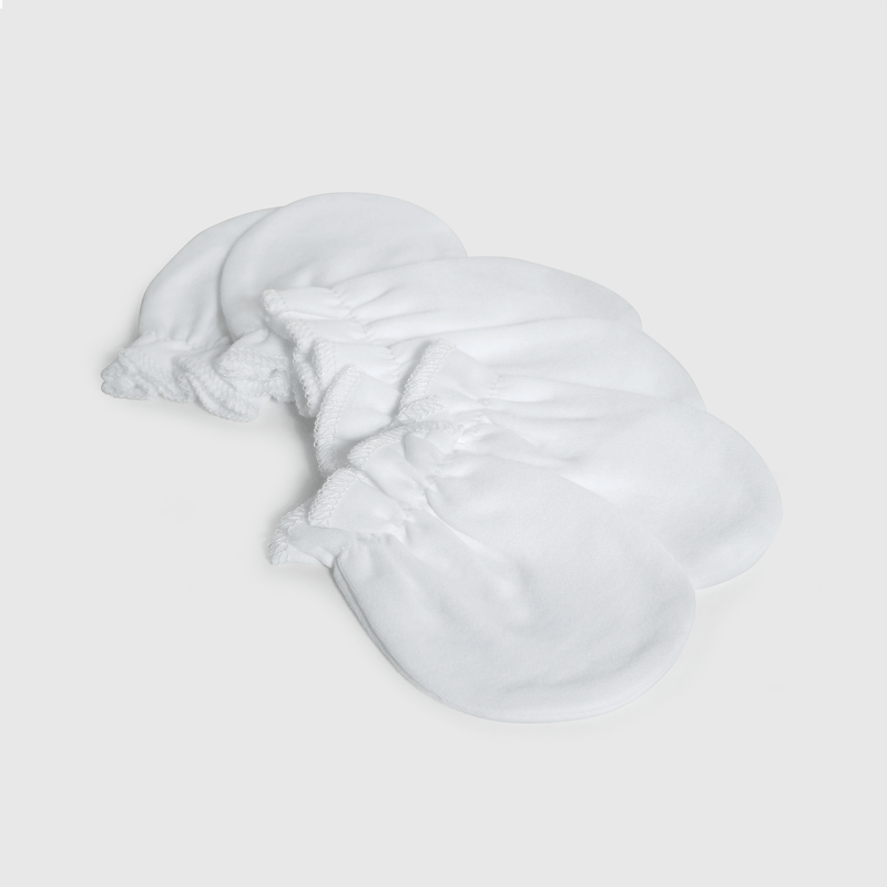 Mitones blancos para guaguas, pack de 3