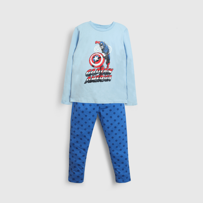 Pijama Celeste Capitán América para niños
