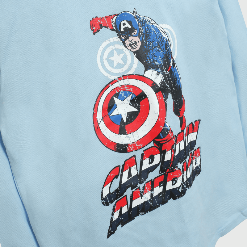 Pijama Celeste Capitán América para niños