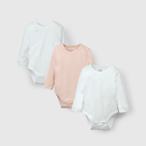 Bodies rosados para guaguas, pack de 3