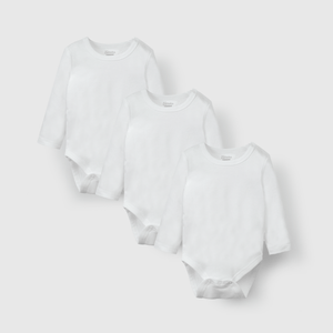 Bodies blancos para guaguas, pack de 3