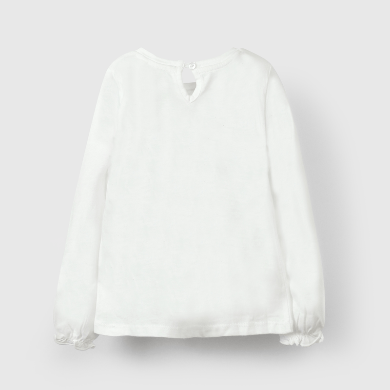 Polera blanca con flores para niñas, estilo encantador y cómodo