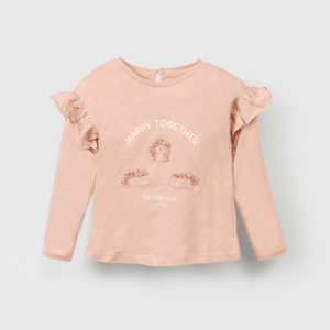 Polera encantadora para niña en color rosado