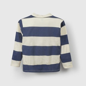 Polera Azul con Cuello y Rayas