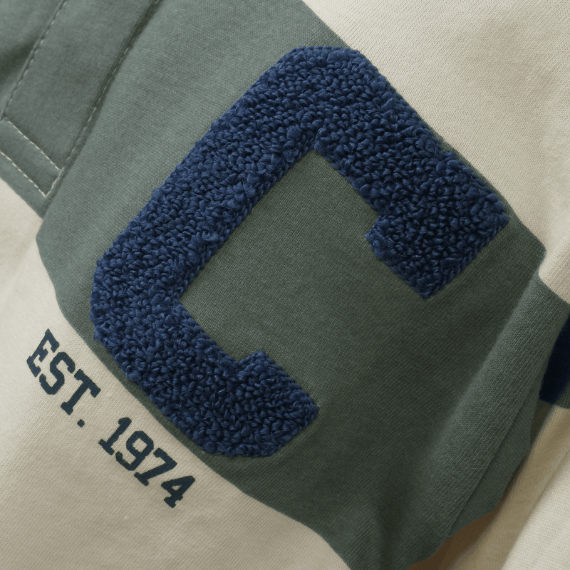 Polera rayada verde y beige para niños cómodos