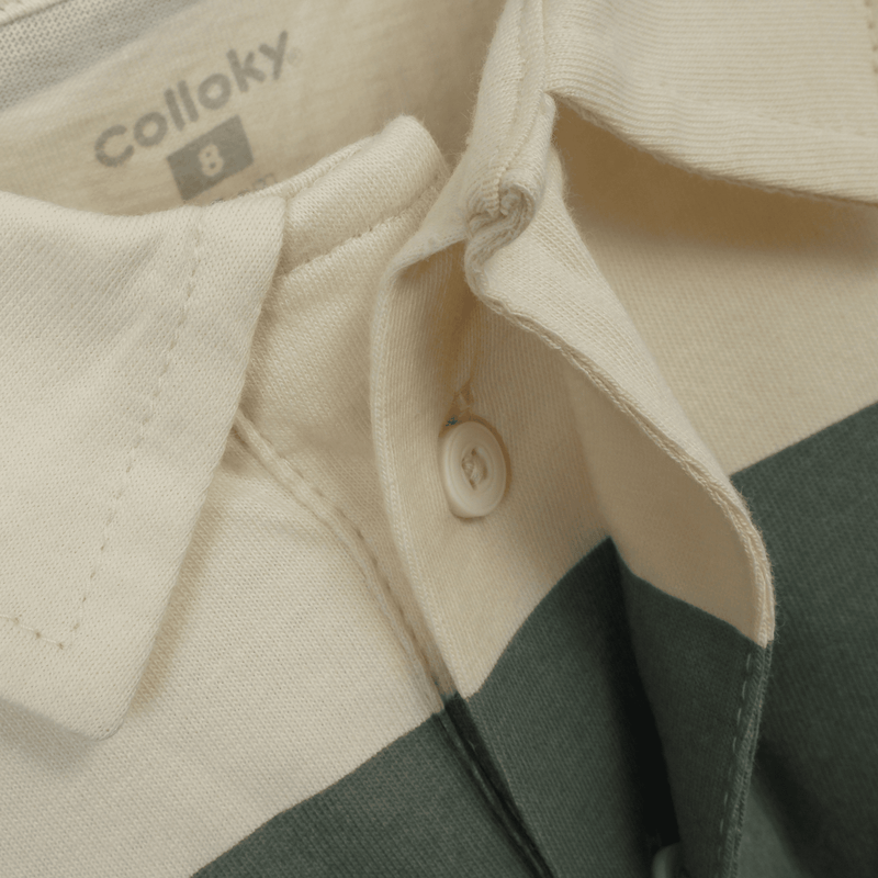 Polera Beige Cuello Rayas