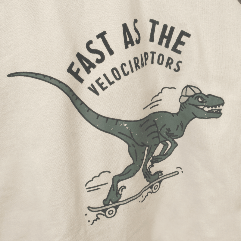 Polera café con dinosaurio para niños, cómoda y divertida