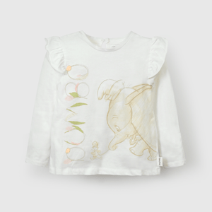 Polera blanca Dumbo para niños, cómoda y divertida