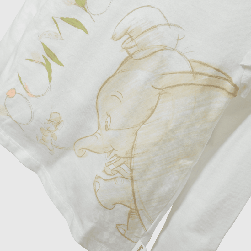 Polera blanca Dumbo para niños, cómoda y divertida