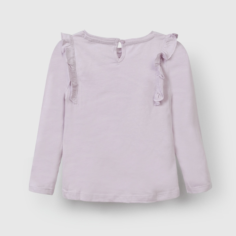 Polera niña morada con vuelos encantadores para tu pequeña
