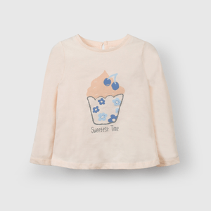 Polera suave niña rosada para momentos especiales