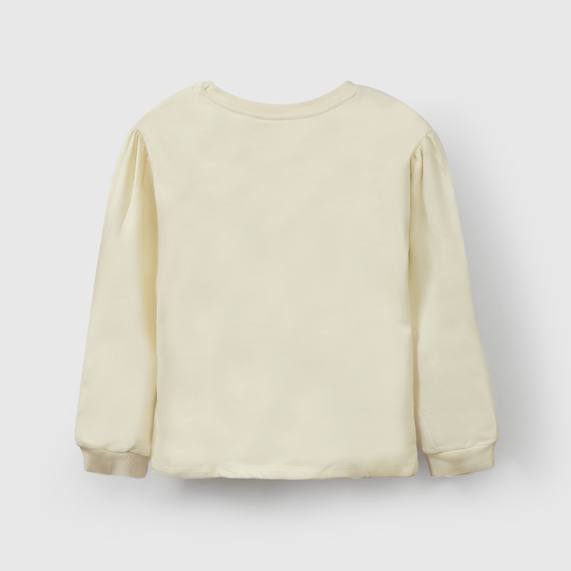 Polerón crema con flores para niñas, estilo y comodidad