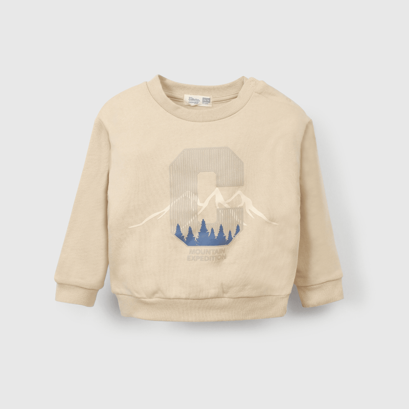 Polerón beige para niños, suave y cómodo