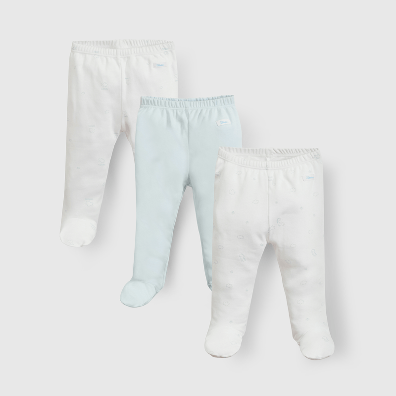 Patas celestes para guaguas, pack de 3 cómodas