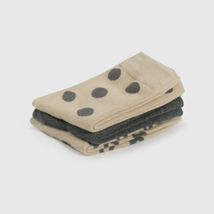 Calcetines beige para niños, pack de 3 cómodos y estilosos