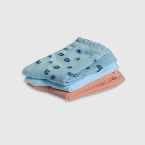 Pack 3 Calcetines Flores Celeste