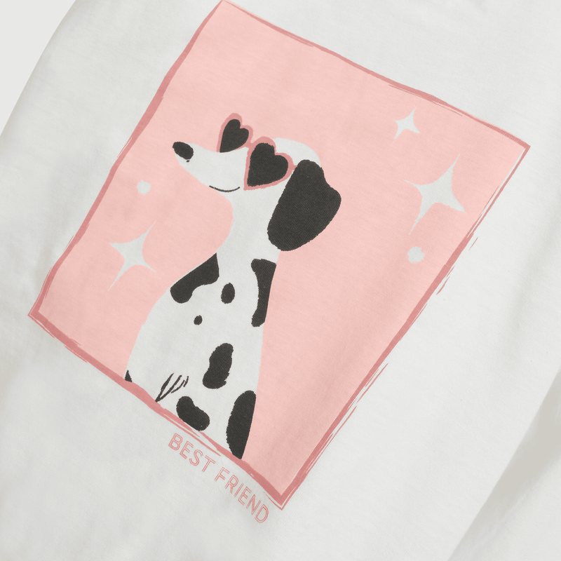 Polera Blanca Perro