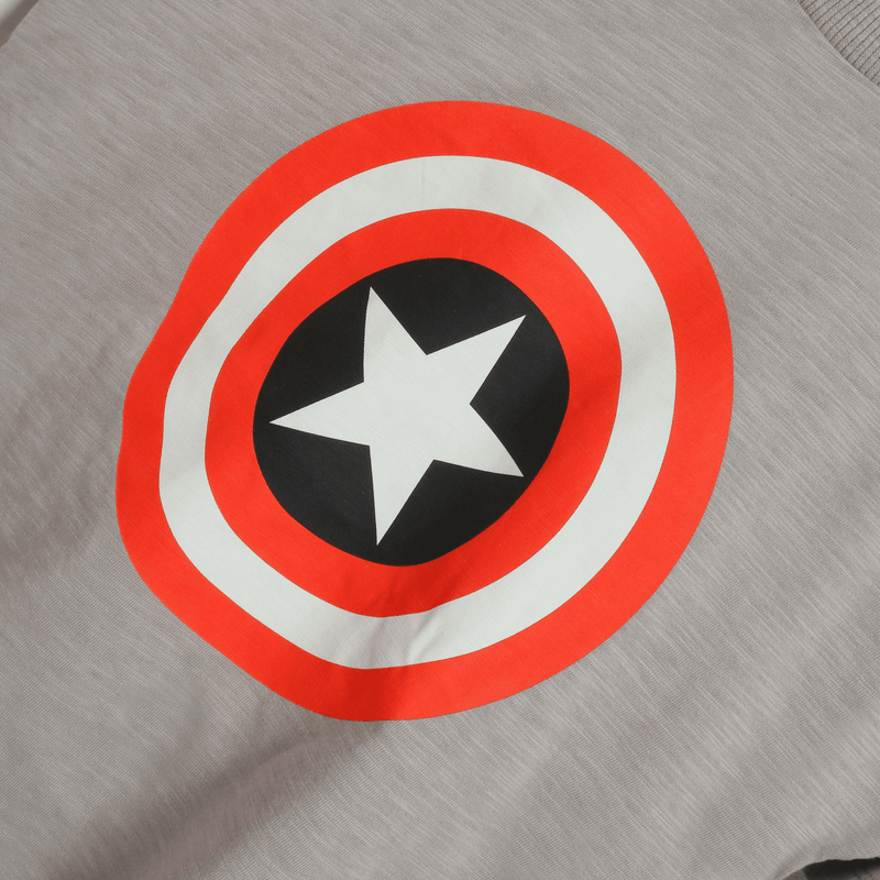 Polera gris Capitán América para niños, estilo y comodidad