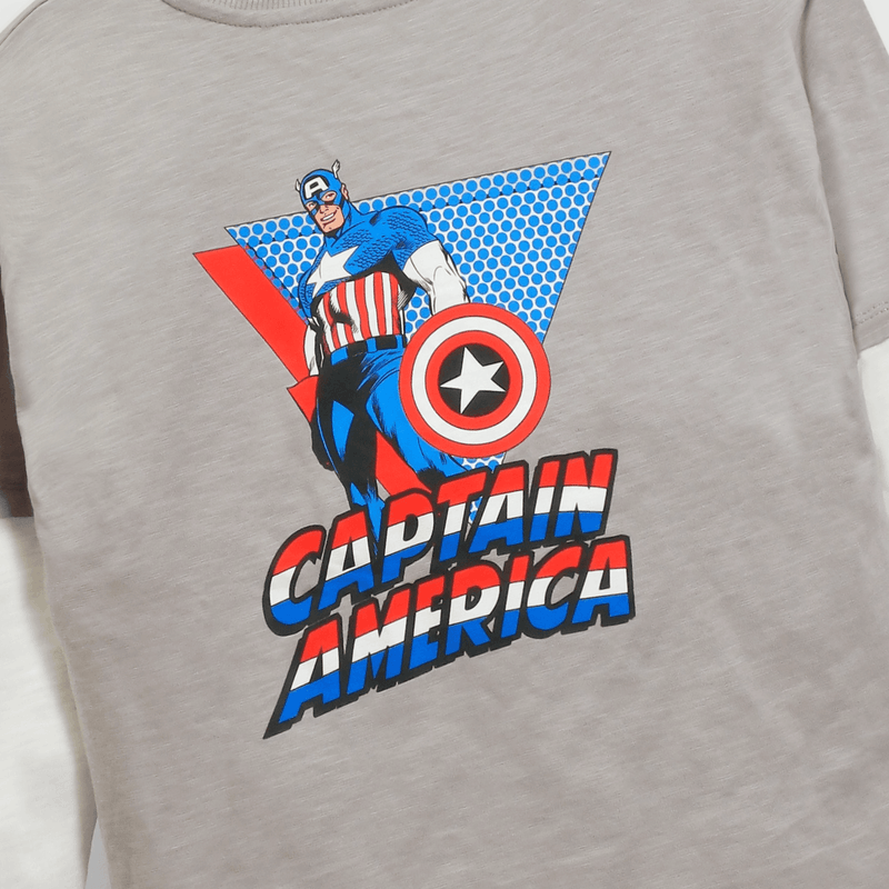 Polera gris Capitán América para niños, estilo y comodidad