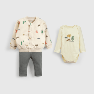 Conjunto polerón y bodie para guaguas en colores suaves