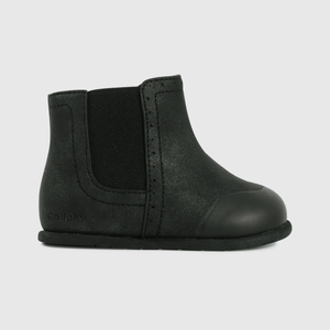 Botines negros para primeros pasos, comodidad y estilo
