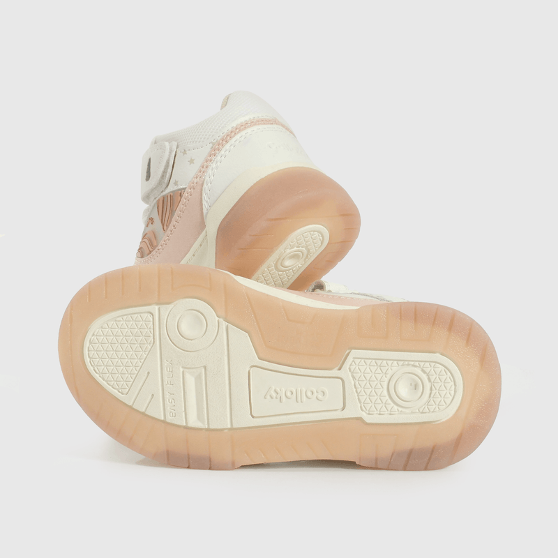 Zapatilla blanca con luces para niña, caminante