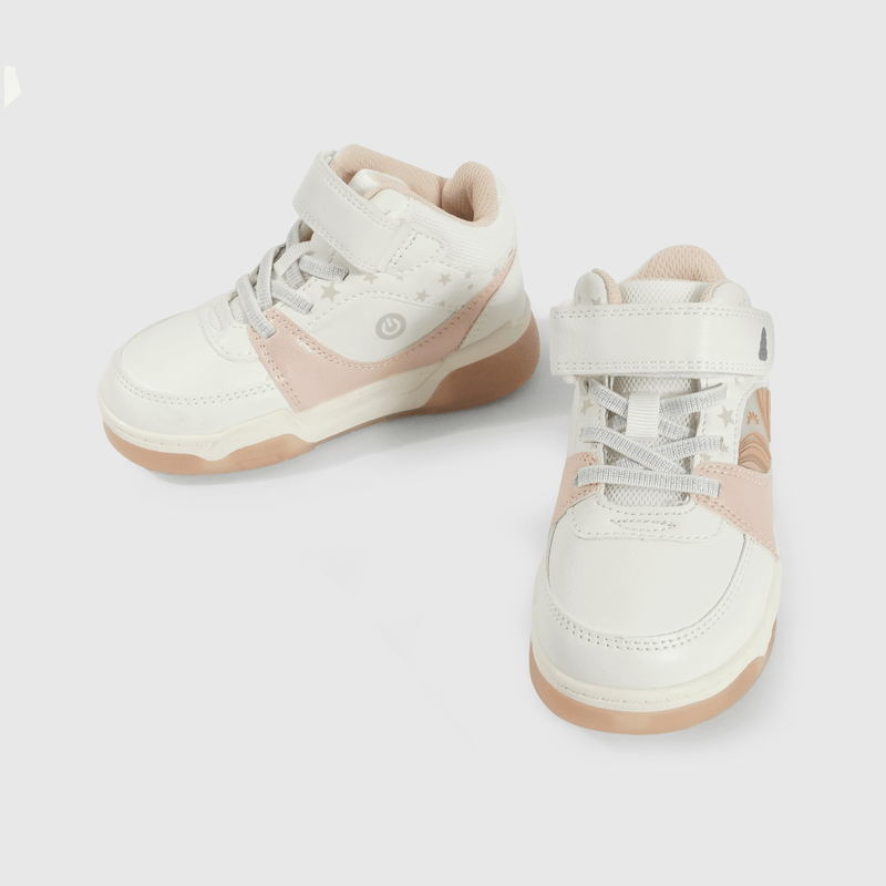 Zapatilla blanca con luces para niña, caminante