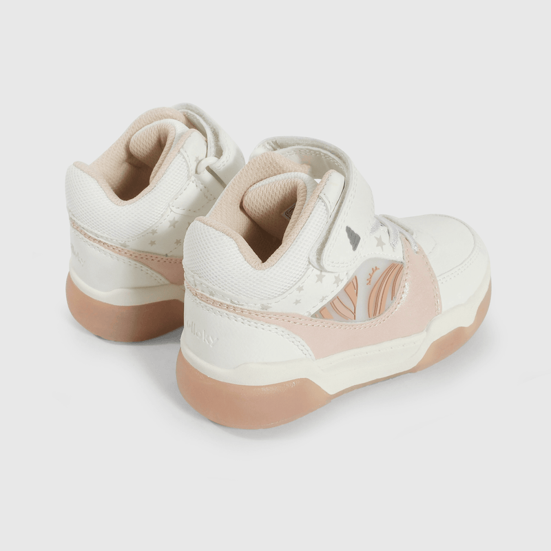 Zapatilla blanca con luces para niña, caminante