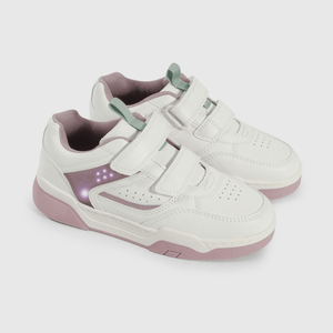 Zapatilla blanca con luces para niña, estilo y comodidad