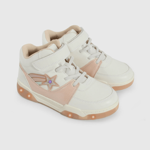 Zapatilla blanca con luces para niña, estilo y comodidad