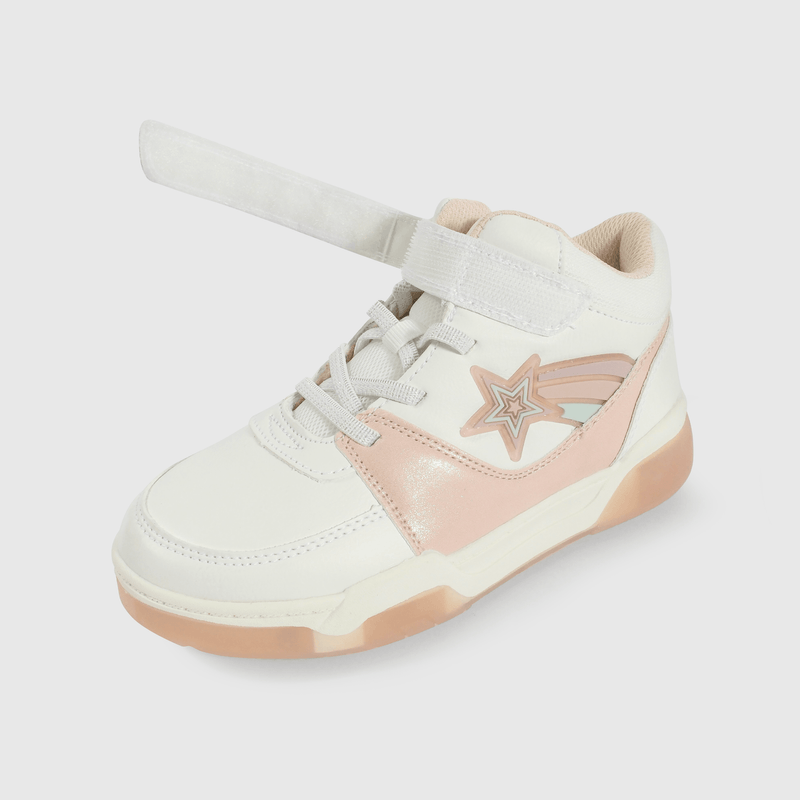 Zapatilla blanca con luces para niña, estilo y comodidad