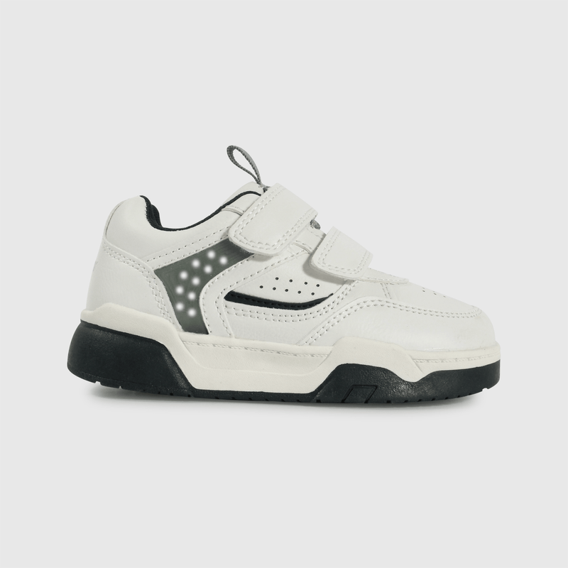 Zapatilla blanca con luces para niños caminantes