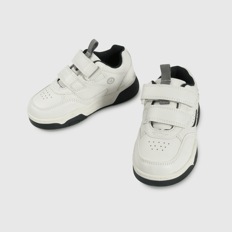 Zapatilla blanca con luces para niños caminantes