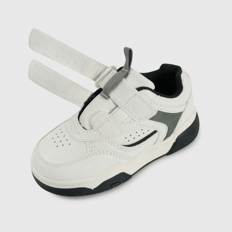 Zapatilla blanca con luces para niños caminantes