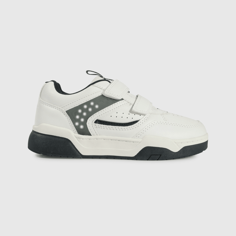 Zapatilla blanca con luces para niños activos y felices