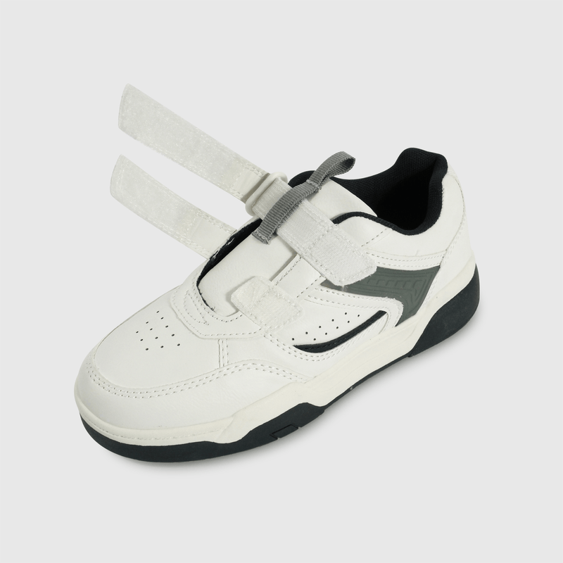Zapatilla blanca con luces para niños activos y felices
