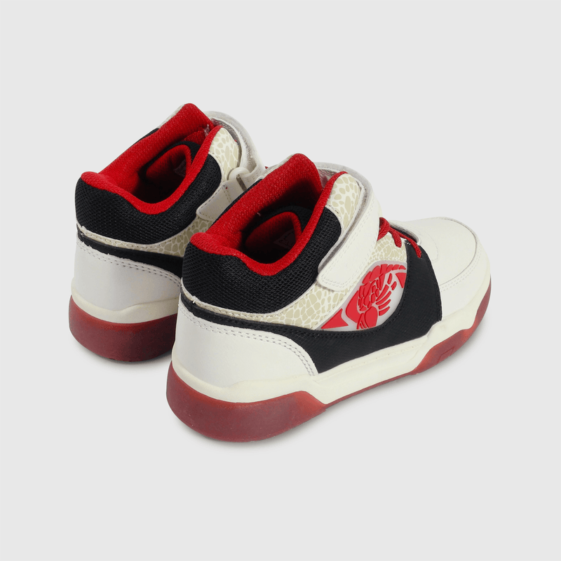 Zapatilla urbana roja y blanca con luces para niños