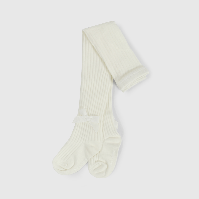 Panty blanco con moño para niñas, comodidad y estilo