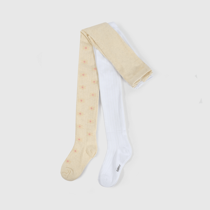 Pack 2 Pantys Gris y Blanco para niñas, comodidad y estilo