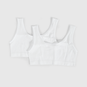 Petos Rib blanco para niños, pack de 2 cómodos