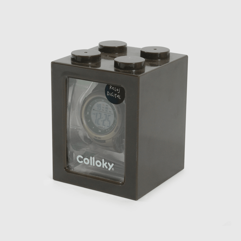 Reloj Digital con Cuadrillé Verde
