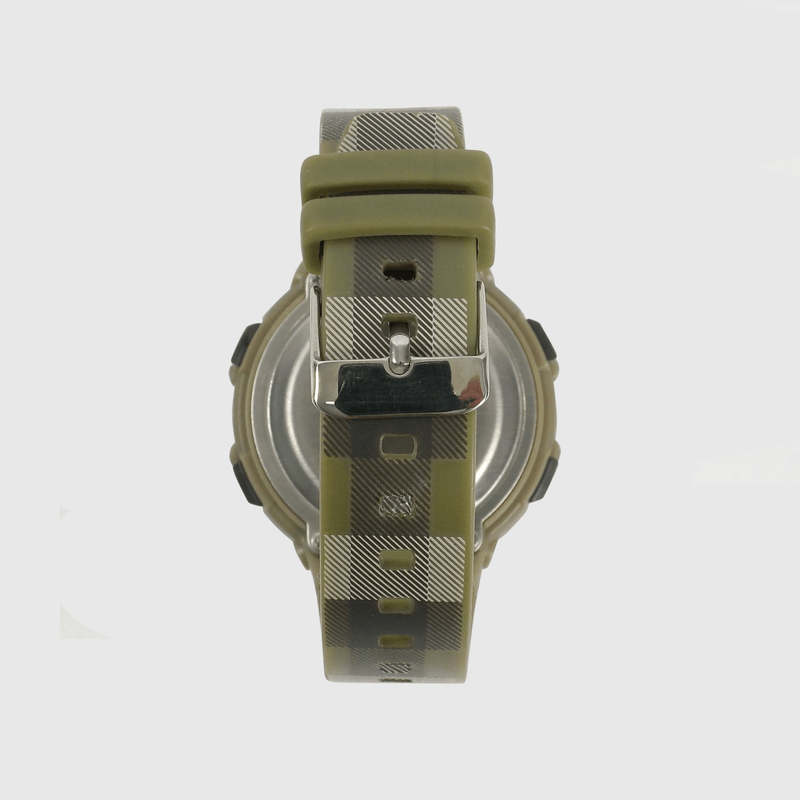 Reloj Digital con Cuadrillé Verde