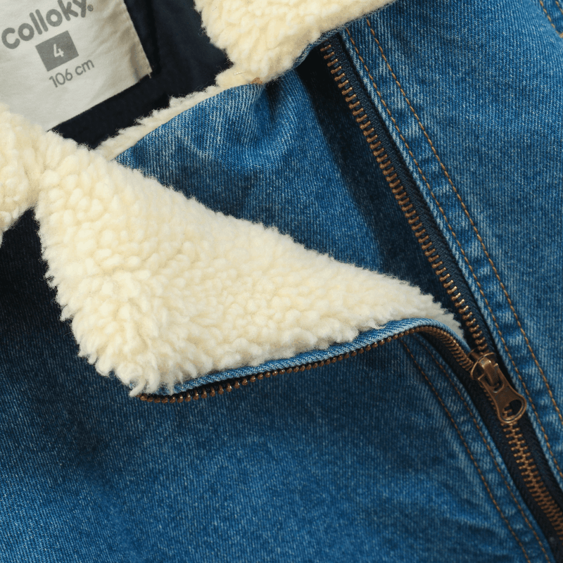 Chaqueta de jeans azul para niña, estilo y confort