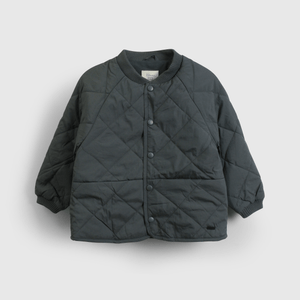 Chaqueta acolchada negra para niños, abrigo cómodo y cálido