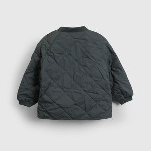 Chaqueta acolchada negra para niños, abrigo cómodo y cálido