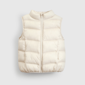 Chaleco acolchado beige para niños, estilo y calidez