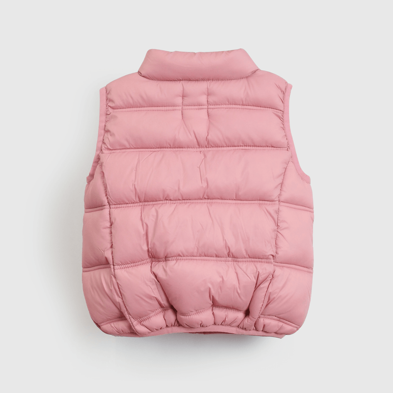 Chaleco rosa para niñas, estilo y calidez en cada momento