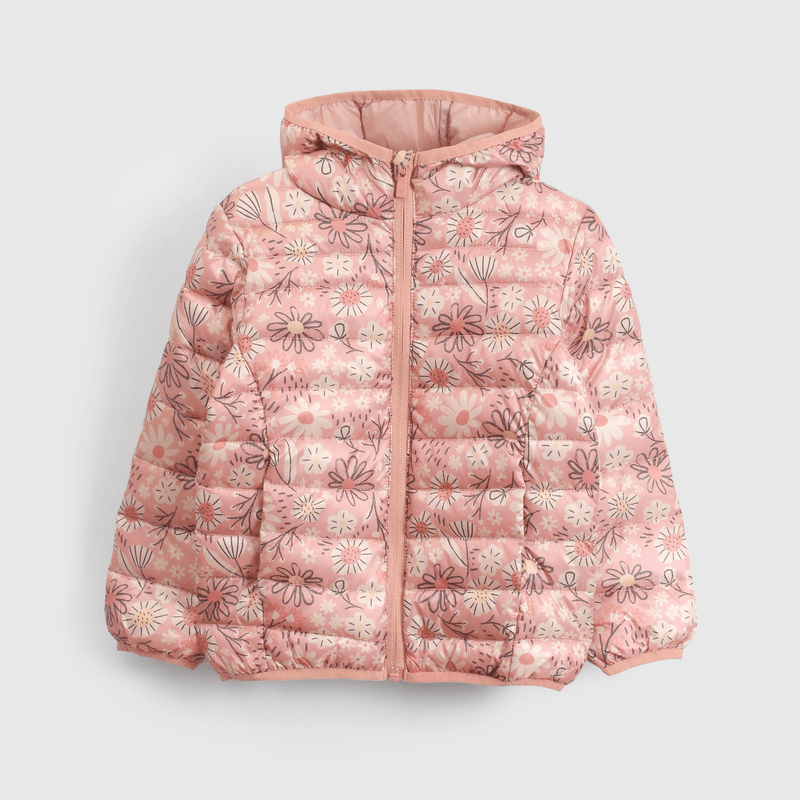 Chaqueta rosada con flores para niñas encantadoras y cómodas